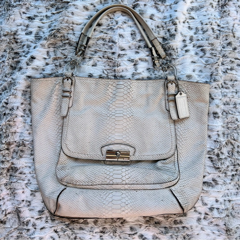 COACH Kristin Pinnacle Python Tote